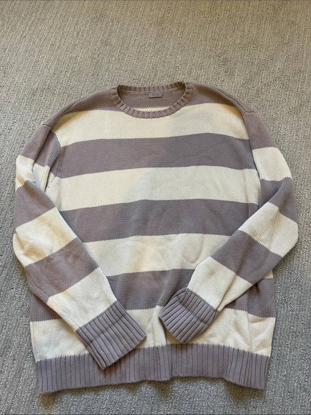 John Galt oversized purple and beige sweater